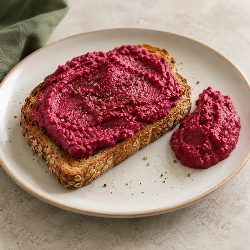Beetroot Hummus Toast