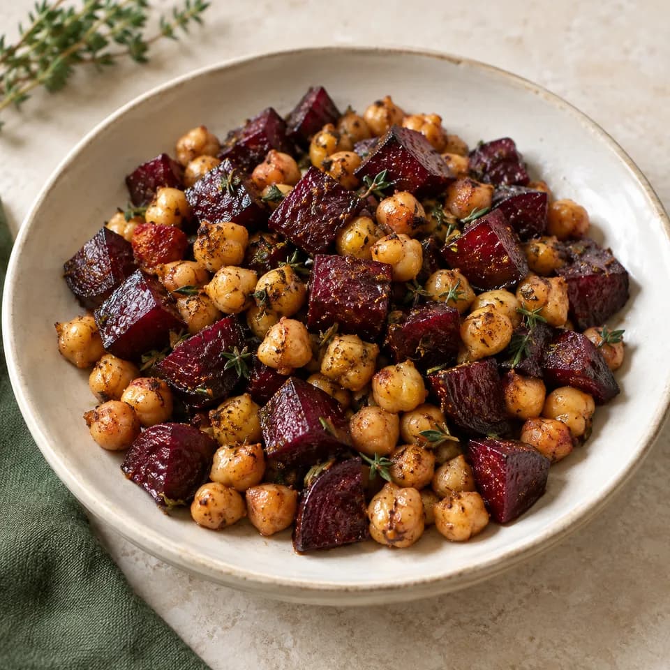 Beetroot Thyme Chickpea Tray
