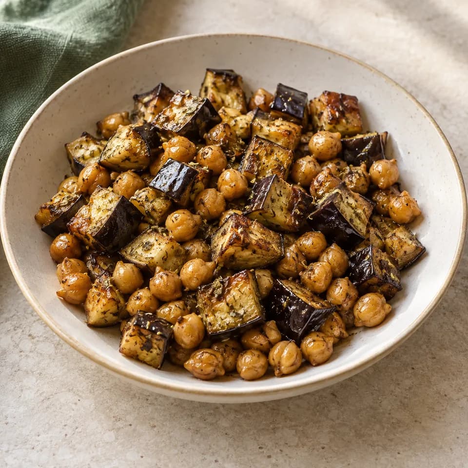 Eggplant Oregano Chickpea Tray