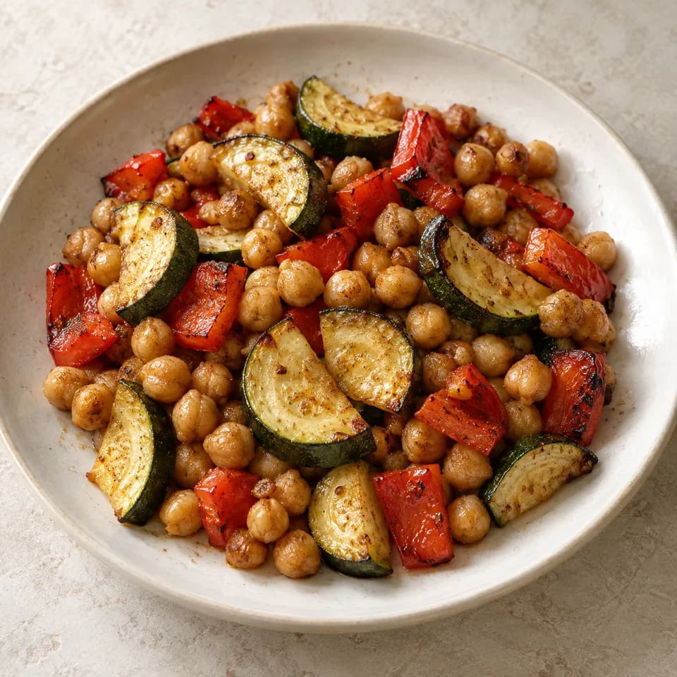 Pepper Zucchini Chickpea Tray