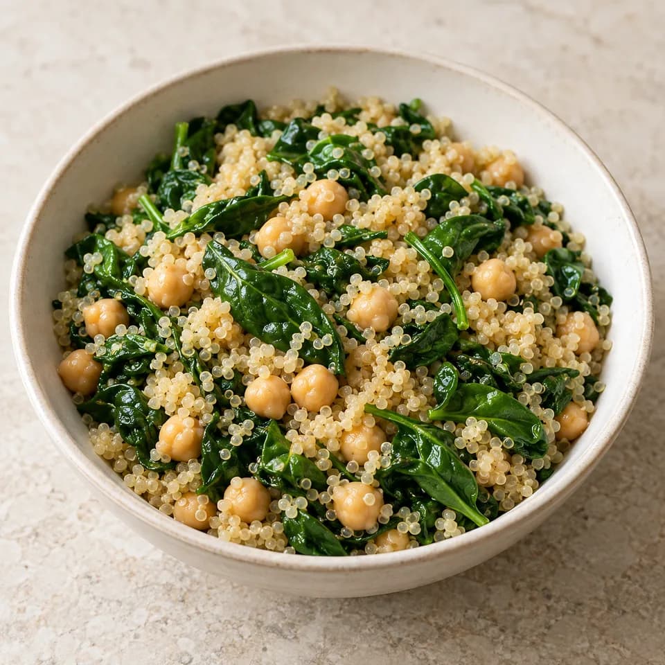 Quinoa Spinach Chickpea Salad