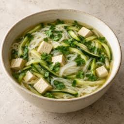 Zucchini Coriander Noodle Soup